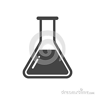 Chemical test tube pictogram icon. Laboratory glassware or beaker equipment isolated on white background. Experiment flasks. Vector Illustration