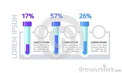 Chemical testing blue gradient infographic chart design template. Abstract vector infochart with blank copy spaces. Instructional Vector Illustration