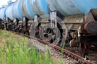 Chemical train wagons Stock Photo