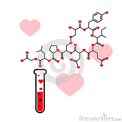 Chemical tube and oxytocin Vector Illustration