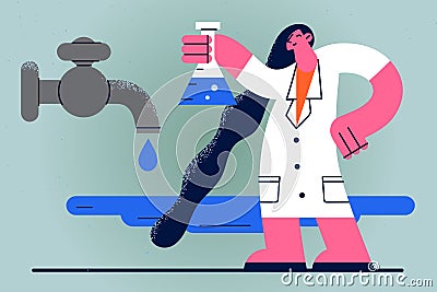 Chemicals in water science concept Vector Illustration