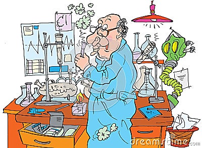 Chemist Cartoon Illustration