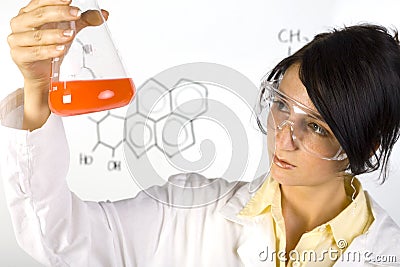 Chemist girl Stock Photo