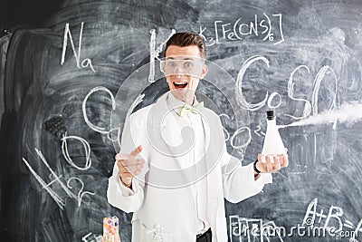 Chemist makes an experiment. Stock Photo