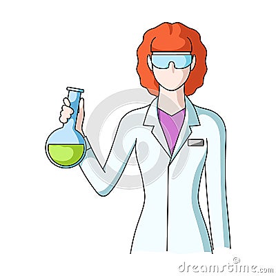 Chemist.Professions single icon in cartoon style vector symbol stock illustration web. Vector Illustration