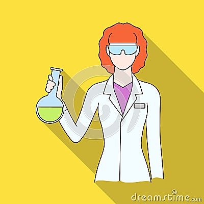 Chemist.Professions single icon in flat style vector symbol stock illustration web. Vector Illustration