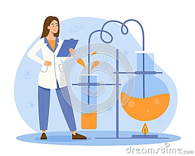 Chemist scientist concept Vector Illustration
