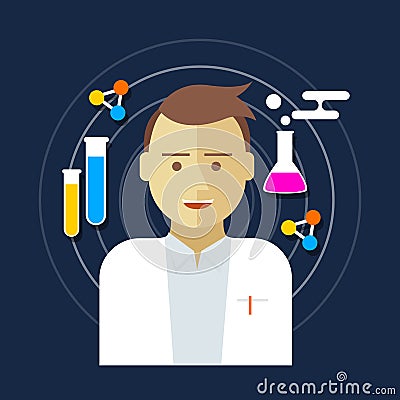 Chemist scientist lab vector illustration Vector Illustration