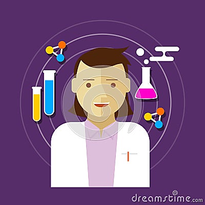 Chemist scientist lab vector illustration woman Vector Illustration