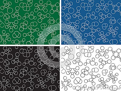 Chemistry background - seamless pattern molecules Vector Illustration