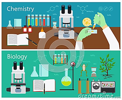 Chemistry and biology Vector Illustration