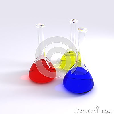 Chemistry Bottles Cartoon Illustration