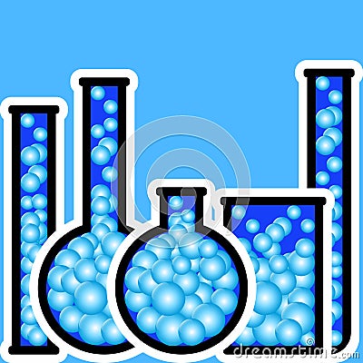 Chemistry bottles Cartoon Illustration