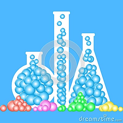 Chemistry bottles Cartoon Illustration