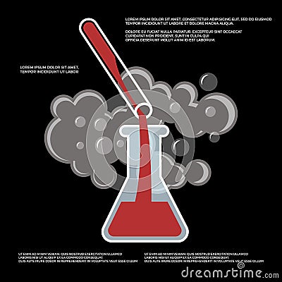 Chemistry, chemical experiment vector poster design Vector Illustration