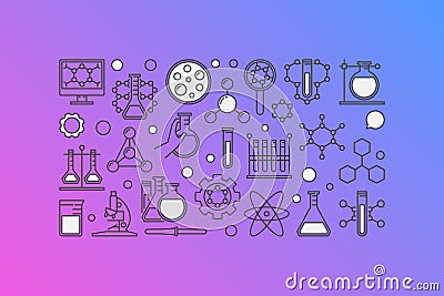 Chemistry colorful banner Vector Illustration