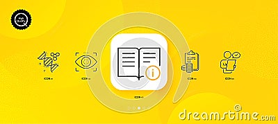 Chemistry dna, Accounting and Eye detect minimal line icons. For web application, printing. Vector Vector Illustration