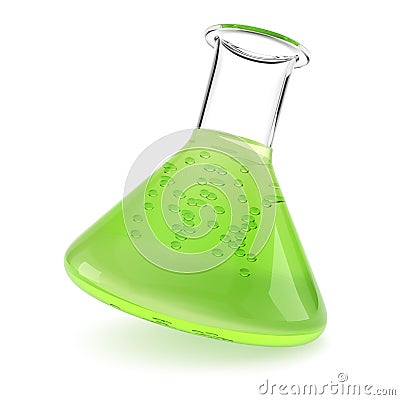 Chemistry flask with green liquid Cartoon Illustration