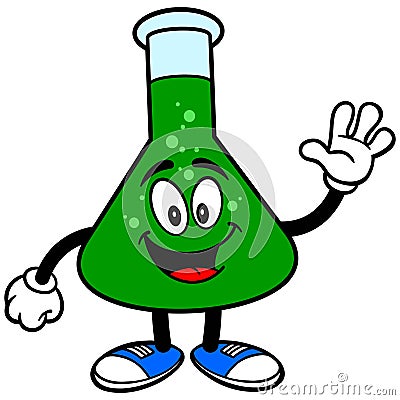 Chemistry Flask Waving Vector Illustration