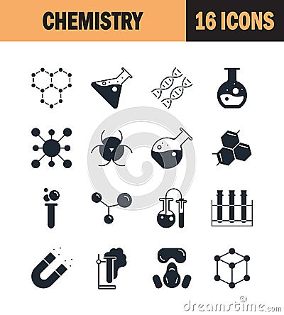 Chemistry icon set Vector Illustration