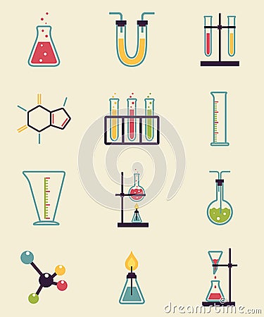 Chemistry icons Vector Illustration
