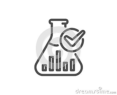 Chemistry lab line icon. Laboratory flask sign. Analysis. Vector Vector Illustration