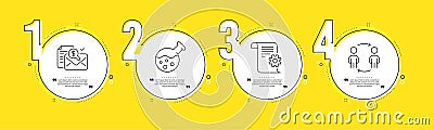 Chemistry lab, Technical documentation and Accounting report icons set. Workflow sign. Vector Vector Illustration