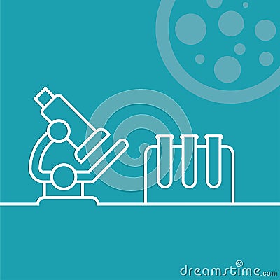 Chemistry with lab test and research equipment Vector Illustration