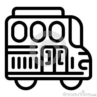 Chemistry lab truck icon outline vector. Biology research Stock Photo