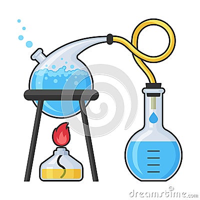 Chemistry laboratory and science equipment vector illustration Vector Illustration