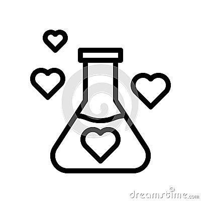 Chemistry of love vector, Valentine and love related line icon Vector Illustration