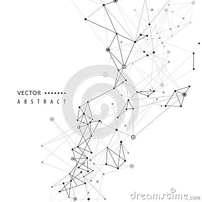 Chemistry network decoration. Connect design with dots and polygonal lines. Technical formula atom Stock Photo