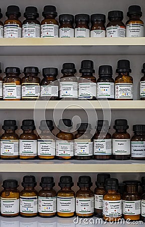 Chemistry reagent substance that causes a specific reaction when it comes into contact with certain other substances.For the Editorial Stock Photo