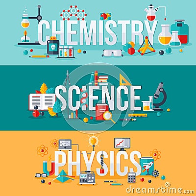Chemistry, science, physics words Vector Illustration