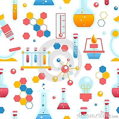 Chemistry seamless pattern Vector Illustration