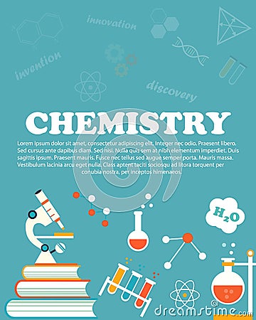 Chemistry study. Education and science layout concepts. Flat modern style. Vector Illustration