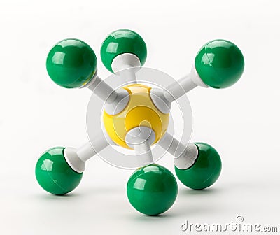 Sulfur chemical model used in education classes Stock Photo