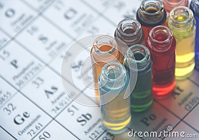 Chemistry. Test tube series. Stock Photo