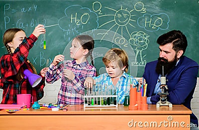 Chemistry themed club. Interests and topic club. Group interaction and communication. Share interests hobbies talents Stock Photo