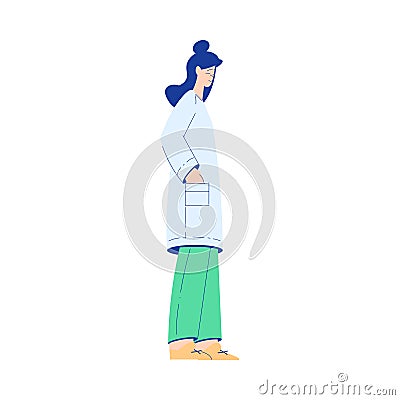 Chemistry with Woman Scientist Character in Standing Pose Vector Illustration Vector Illustration