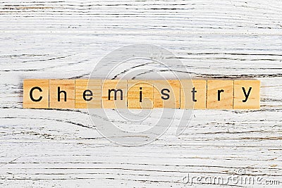 CHEMISTRY word made with wooden blocks concept Stock Photo