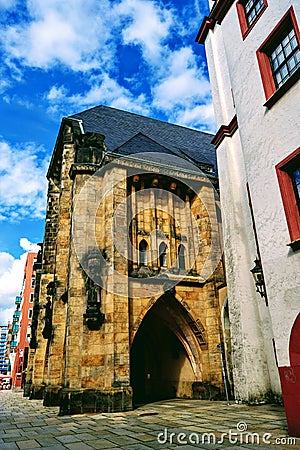 Chemnitz town hall during overcast wheather Stock Photo