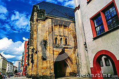 Chemnitz town hall during overcast wheather Stock Photo