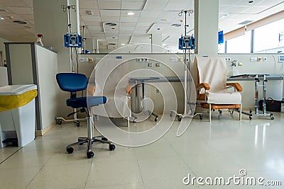 chemo therapy treatment room at torrevieja hospital Editorial Stock Photo