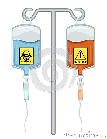 Chemotherapy Drugs - Biohazard and Cytotoxic Vector Illustration