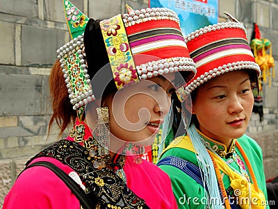 Chengdu, China: Ethnic Chinese Yi Women Editorial Stock Photo