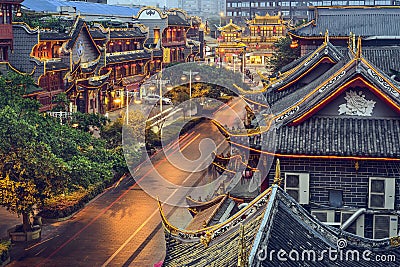 Chengdu, China at Qintai Street. Stock Photo