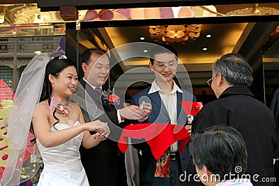 Chengdu, China: Wedding Party Welcome Editorial Stock Photo