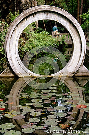 Chengdu, China: Wen Shu Temple Moongate Editorial Stock Photo