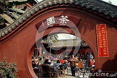 Chengdu, China: Zhao Jue Temple Teahouse Editorial Stock Photo